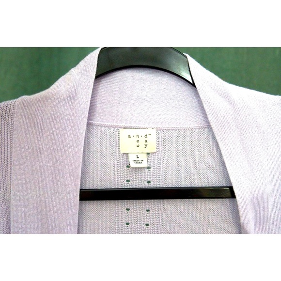 A New Day Lavender Cardigan Size Large - Picture 3 of 4